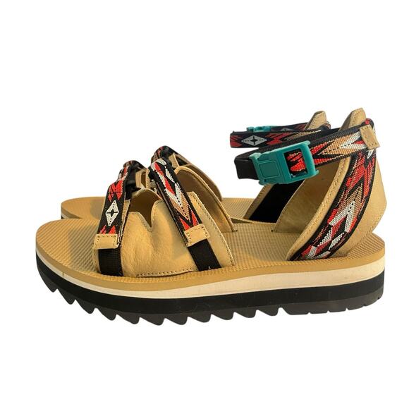 New TEVA Ceres Platform Sandals •Women 9• Fiery Red Double Diamond $145 - Picture 3 of 10